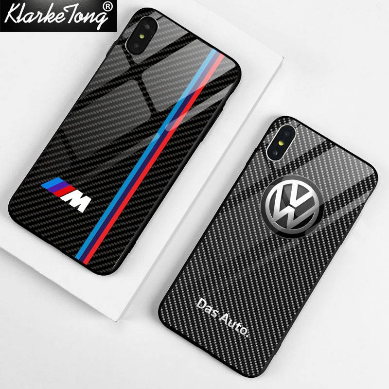 Cool Tempered Glass Car Bmw Phone Case For Iphone Xs Max Xr X Backtophone